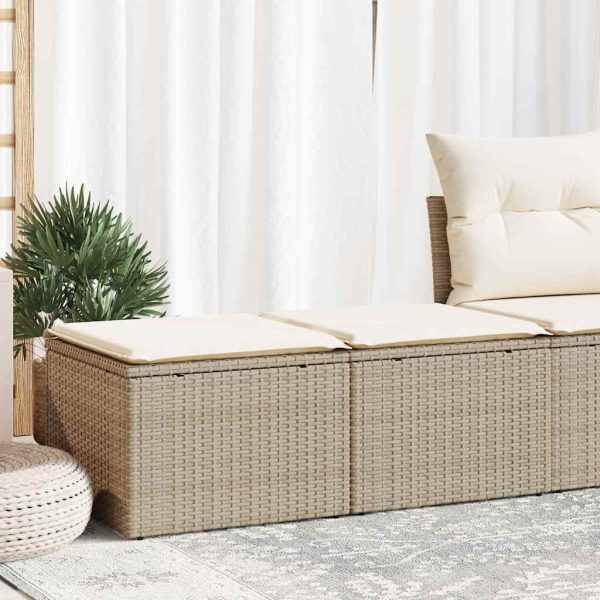 2-Delige Loungeset Met Kussens Poly Rattan Acacia - Afbeelding 13