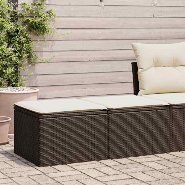 2-Delige Loungeset Met Kussens Poly Rattan Acacia - Afbeelding 10