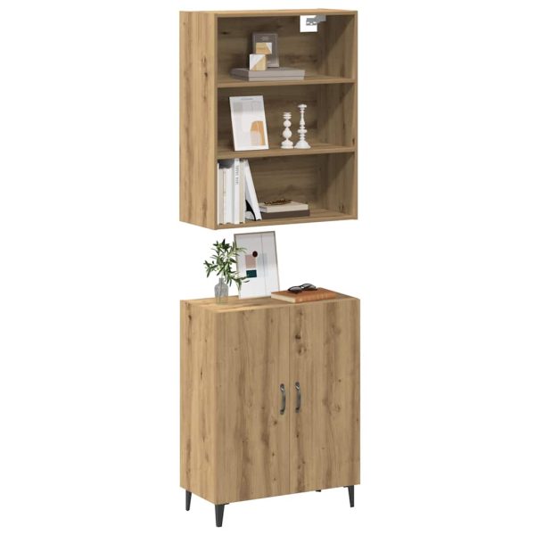 Dressoir Met Wandkast Bewerkt Hout Kleurig - Afbeelding 12